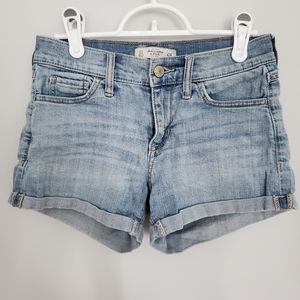 Light wash denim shorts